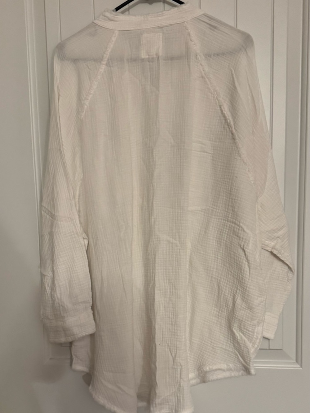 Aerie White Double Gauze Button Front Shirt XL Oversized Beach Cover Up - Picture 3 of 4
